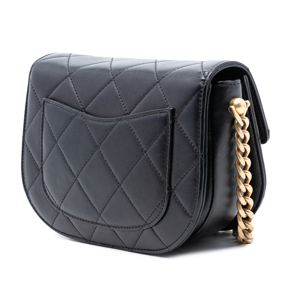 Pre-Loved Chanel Mini CC Quilted Shiny Calfskin Round Moon Messenger Flap - Picture 2 of 8